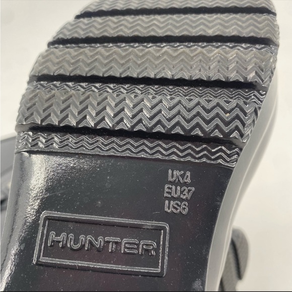 NEW! HUNTER Rain Boots Original Tour Gloss Finish Waterproof Dark Gray Size 6 - Picture 5 of 14